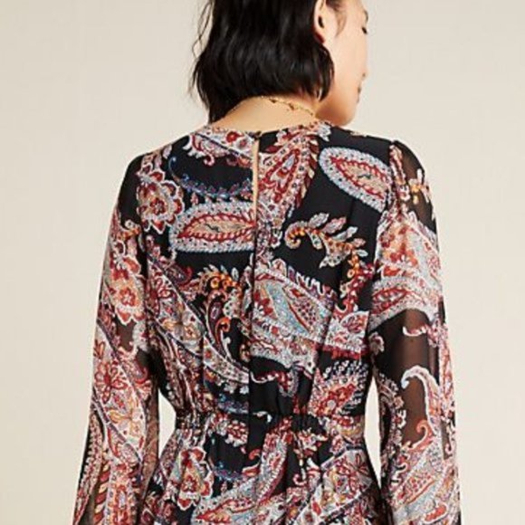 NEW Anthropologie Paisley Maxi Dress - Picture 4 of 6